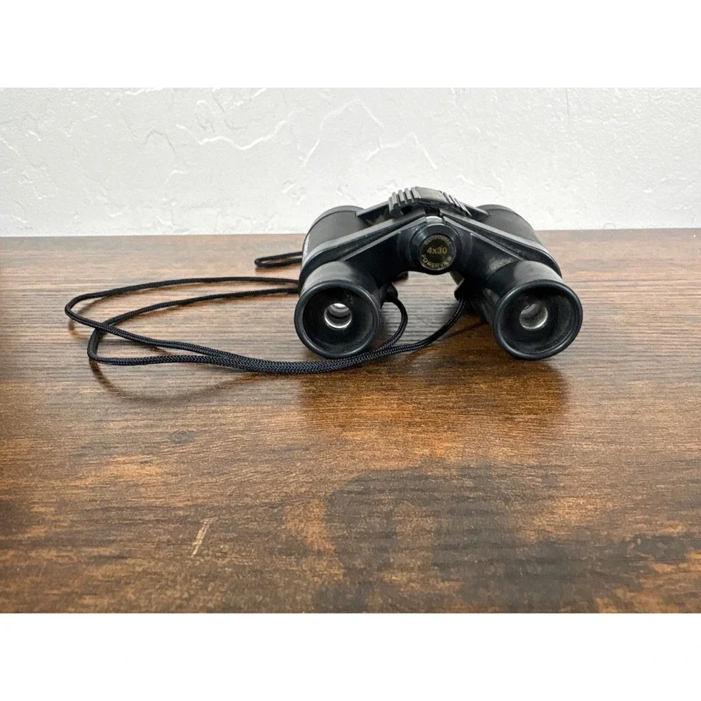 Bushnell PowerView 4x30 Binoculars Black Compact InstaFocus Model 13-0430